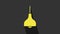 Yellow Lamp hanging icon isolated on grey background. Ceiling lamp light bulb. 4K Video motion graphic animation