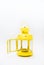 Yellow lantern on white background