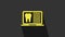 Yellow Laptop with dental card or patient medical records icon isolated on grey background. Dental insurance. Dental