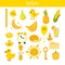 Yellow. Learn the color. Education set. Illustration of primary