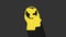 Yellow Learning foreign languages icon isolated on grey background. Translation, language interpreter and communication