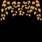 Yellow leaves over black. Autumn vector background.