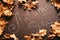 Yellow leaves and the words autumn sale on a blackboard vintage style