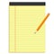 Yellow Legal Pad of Paper with Copy Space, Full Size, Lead Pencil