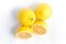 Yellow Lemon into a basket. Sicilians Lime