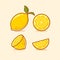 Yellow lemon cartoon, lemon is a fruit that has high vitamin c