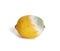 Yellow lemon with mold on a white background, top view