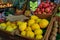 Yellow lemons at a farmers market in Old Town Menton, French Riviera, France