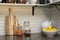 Yellow Lemons on White Bowl and Red Beans on Glass Pots, Cozy Kitchen Corner, Home Interior