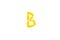 Yellow letter B from young sunflower petals fonts, isolate Paper cut letter B, alphabet element,decorative beauty font