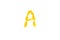 Yellow letter  A from young sunflower petals fonts, isolate Paper cut letter A, alphabet element,decorative beauty font