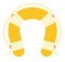 Yellow lifebuoy Boat Safety Kit vector icon flat isolated.