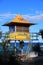 Yellow lifeguard tower