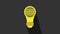 Yellow Light bulb with inside world globe icon isolated on grey background. Planet Earth on the lamp. Global ecology