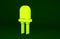 Yellow Light emitting diode icon isolated on green background. Semiconductor diode electrical component. Minimalism