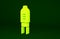 Yellow Light emitting diode icon isolated on green background. Semiconductor diode electrical component. Minimalism