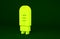 Yellow Light emitting diode icon isolated on green background. Semiconductor diode electrical component. Minimalism