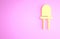 Yellow Light emitting diode icon isolated on pink background. Semiconductor diode electrical component. Minimalism