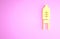 Yellow Light emitting diode icon isolated on pink background. Semiconductor diode electrical component. Minimalism