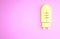 Yellow Light emitting diode icon isolated on pink background. Semiconductor diode electrical component. Minimalism