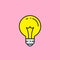Yellow lightbulb line icon