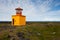 Yellow lighthouse in Iceland