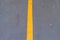 Yellow line as road markings on a street