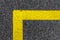 Yellow line. Road marking