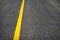 Yellow line on tarmac / asphalt