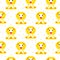 Yellow lion cartoon pixel art seamless pattern.