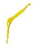 Yellow liquid flying explosion, pigment corn banana juice fresh float pour in mid air. Yellow paint color splash spill drop