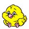 Yellow little bird cartoon illustration