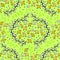 Yellow little chickens in willow wreath seamless pattern