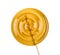Yellow lollipop, white background. Isolated