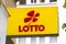 A yellow lottery sign