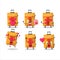 Yellow lugage cartoon character with love cute emoticon