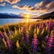 Yellow lupines at Lake Wakatipu