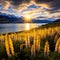 Yellow lupines at Lake Wakatipu