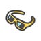 Yellow Luxury Glasses Vector icon Cartoon illustration.