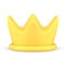 Yellow luxury glossy crown realistic 3d icon isometric vector illustration