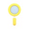 Yellow magnifying glass 3d icon vector illustration