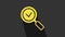 Yellow Magnifying glass with check mark icon isolated on grey background. Search, focus, zoom, business symbol. 4K Video