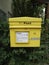 Yellow mail box for sending