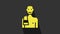 Yellow Man in the sauna icon isolated on grey background. 4K Video motion graphic animation
