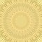 Yellow mandala sun explosion fractal background - circular vector pattern design from curved stars