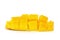 yellow mango. slice. cube. isolated on white background