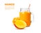 Yellow mango smoothie or juice tropical refreshing