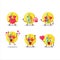 Yellow marbles cartoon character with love cute emoticon