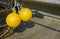 Yellow marker buoys