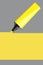 Yellow marker on gray background. Vertical banner